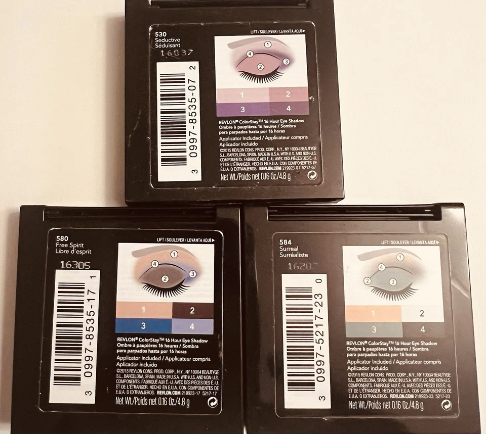 Revlon ColorStay 16 Hour Eye Shadow Quad 530,580 & 584, 0.16 Oz Mixed Lots Of 12 - Image 2 of 2