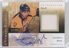 2011-12 Ultimate Collection Rookies 17/25 Jonathon Blum #149 Patch Auto 2u9