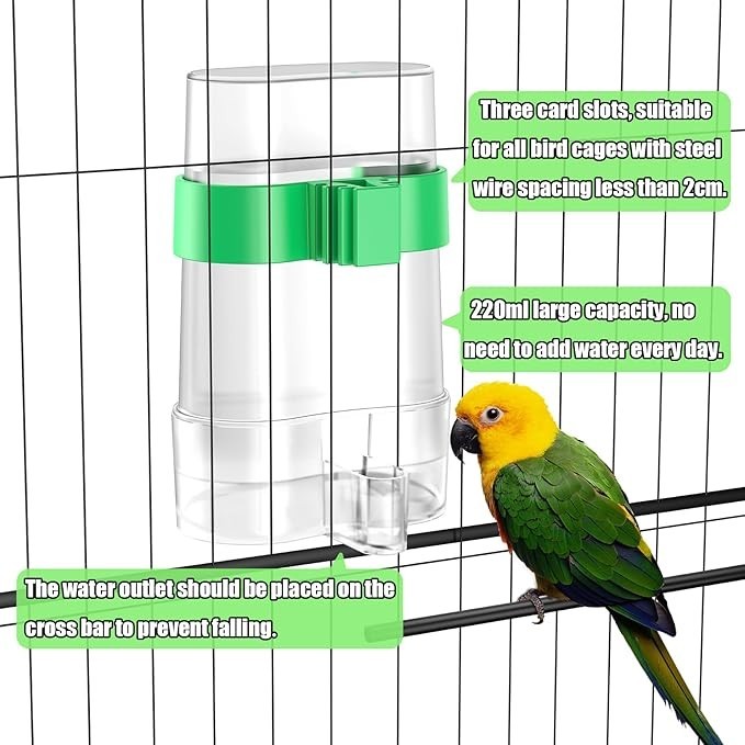 2 pcs Bird Water Dispenser, Bird Cage Feeder, Parakeet Cage Accessories