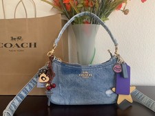with tags Coach CDY76 Teri Shoulder Bag In Loved Denim With Charms L G2U