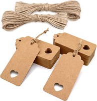 Jijacraft 100 StüCk GeschenkanhäNger Hochzeit AnhäNger Kraftpapier Etiketten 9,