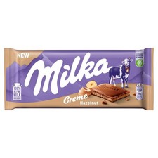 Barra de chocolate con leche alpina Milka Creme Avellana 85 g