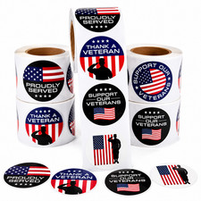 500 Veteran Support Stickers 1.5 Roll Thank A Veteran Patriotic Usa 500 Veteran Support Stickers 1.5 Roll Thank A Veteran Patriotic Usa