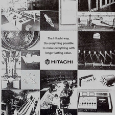Vintage Hitachi Print Ad Industrial Technology Electronics 1980s Art