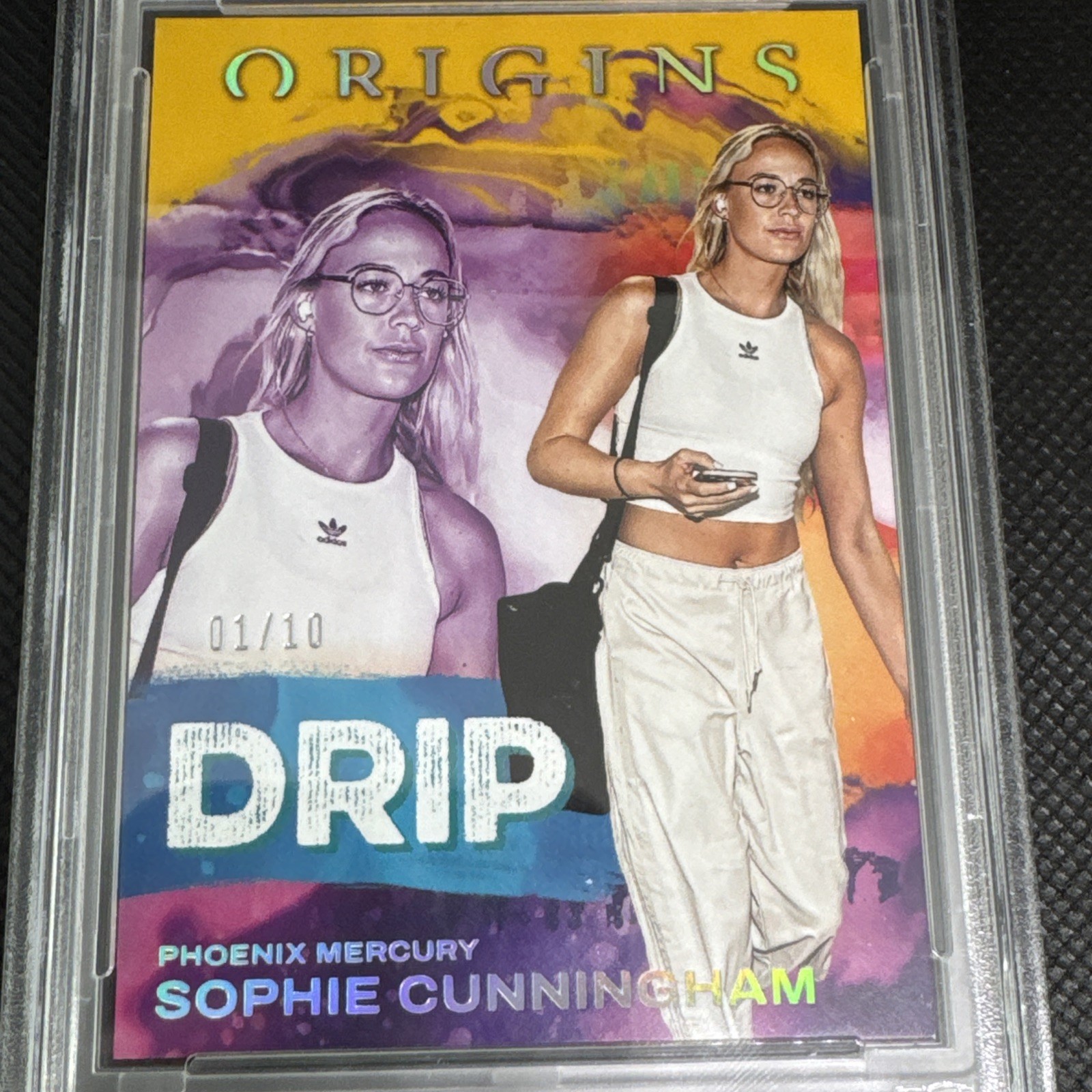 2023 Panini Origins WNBA #6 DRIP Sophie Cunningham GOLD 1/10 PSA 7 NM view 3