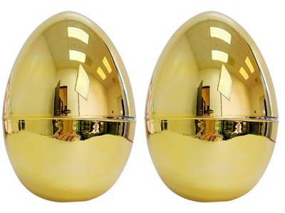 GiftExpress Jumbo Easter Eggs - 10'' Tall x 7'' Wide Extra Large Empty Gold
