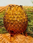 Vintage Fenton Amberina Glows Hobnail 3 Footed Egg Rose Bowl