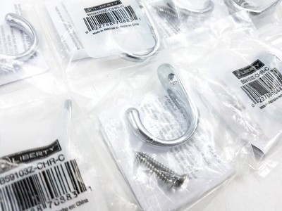 30-Pack Liberty Hardware B59103Z-CHR-C Polished Chrome Single Robe Hook