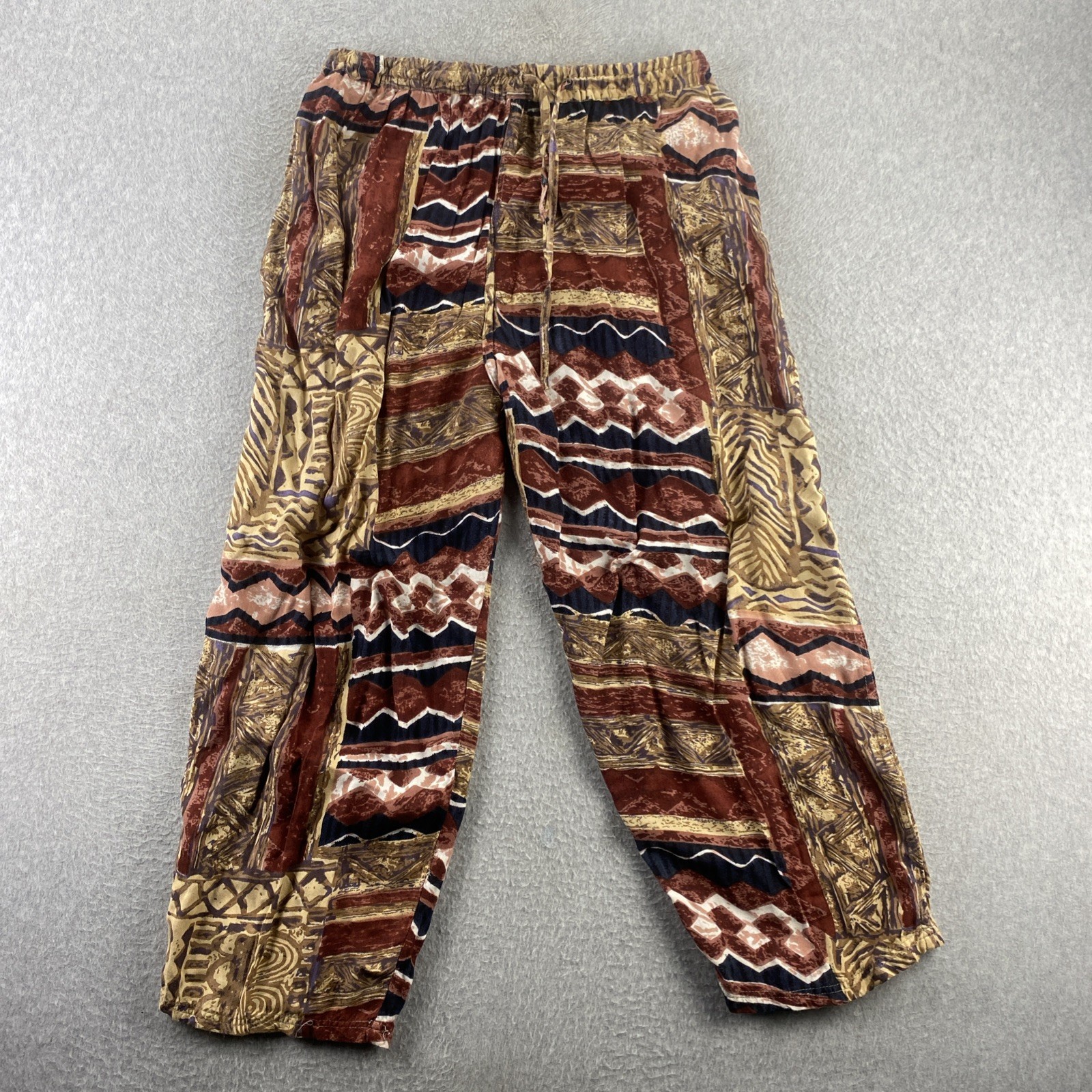 Cotton Zone L Brown Patchwork 2pc Harem Pant Set … - image 8