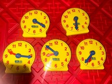 Learning Resources Student Practice Clocks Set of 5 Yellow Teaching Time