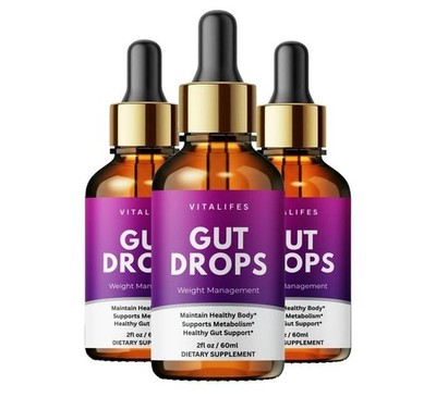 3 Pack - Gut Drops, Advanced Weight Fat Loss & Gut Health Support Drops (2 fl oz