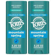 Tom  s of Maine Mountain Spring Natural Deodorant for Men and Women, Aluminum ...