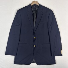 Lauren Ralph Lauren Mens 42L Navy Wool Blazer Gold Polo Button Jacket