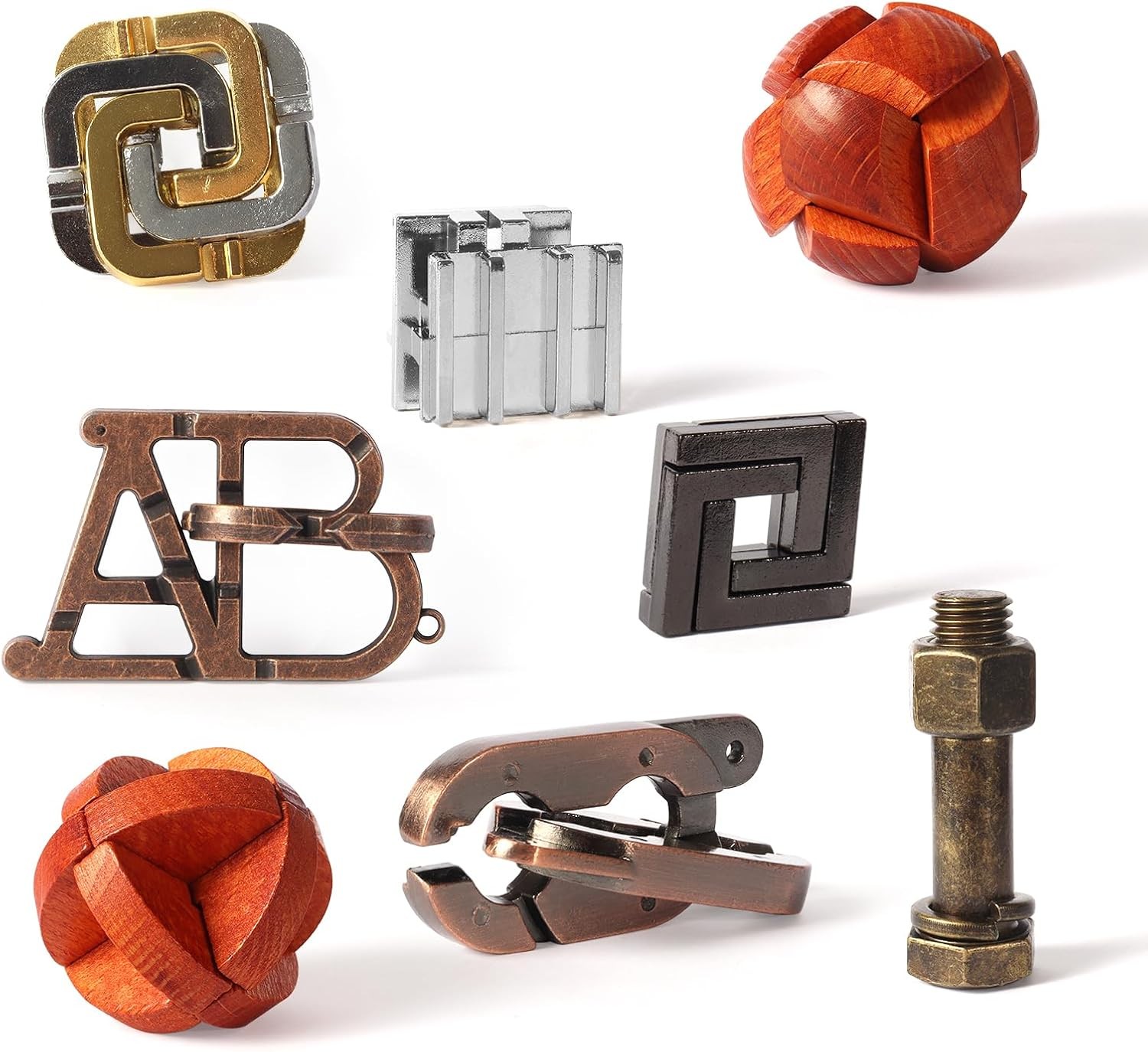 8 Pcs Brain Teaser Puzzles Favor Educational Toys Mind Ancient... 