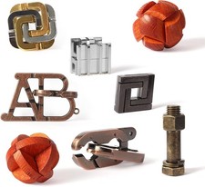 8 Pcs Brain Teaser Puzzle Set Educational Toys Mind Game Logic Logic Metal Toy