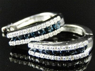 3.00 Ct Round Cut Natural Sapphire Diamond Earring 14k Solid White Gold Stud