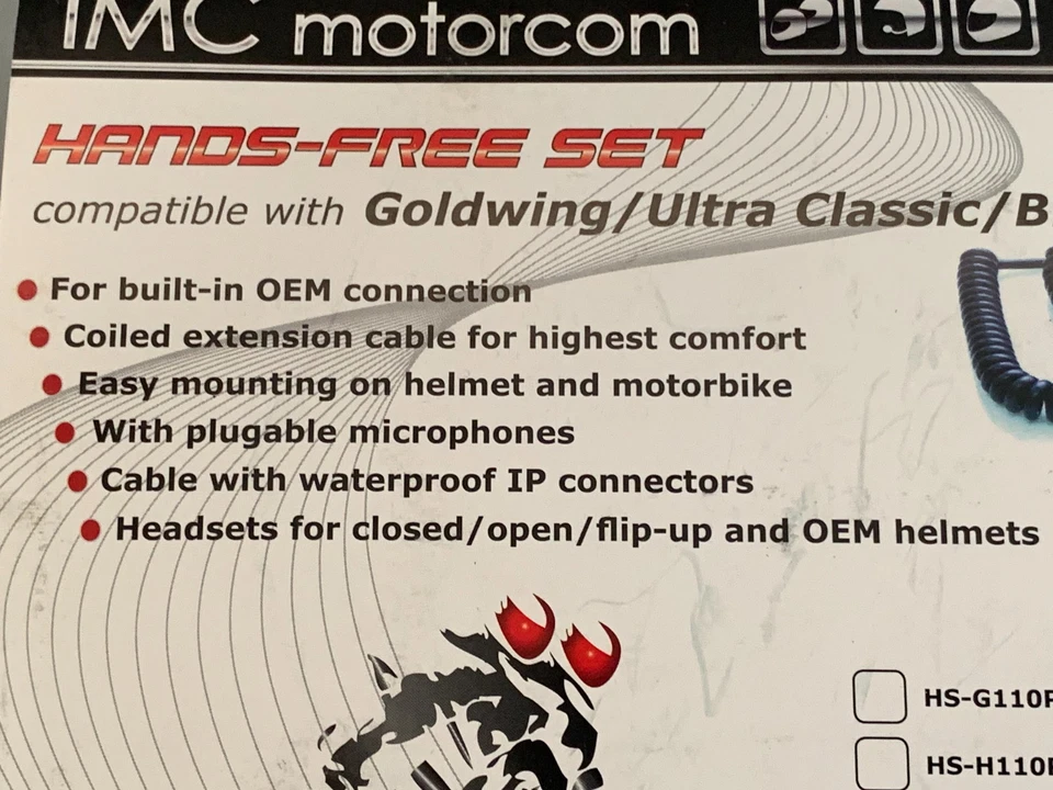 IMC-HS-B130P Motorcycle Helmet Hands-Free Headset BMW Goldwing Ultra Classic CB - Image 4 of 4