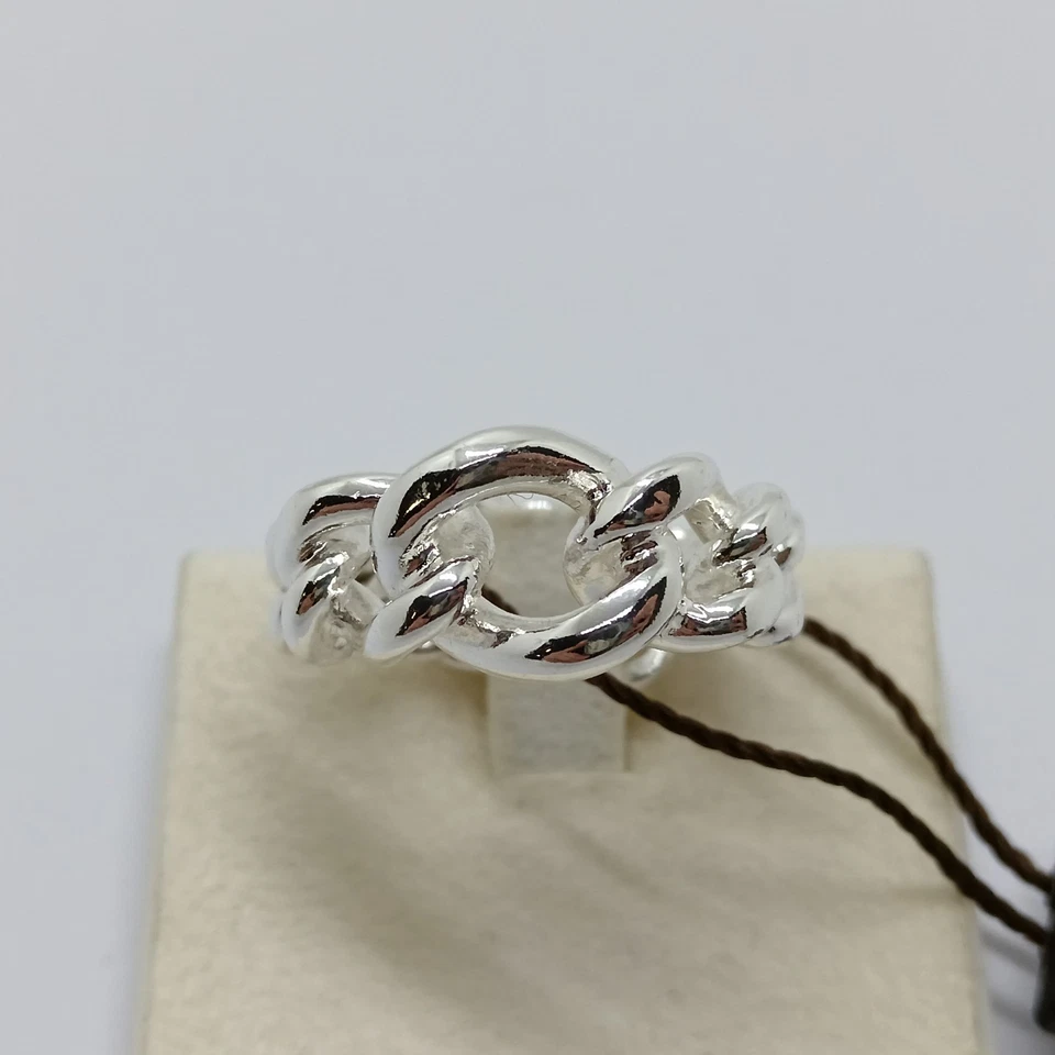 UNOAERRE ANELLO da donna catena grumetta in bronzo placcato argento   (0961) - Immagine 2 di 4