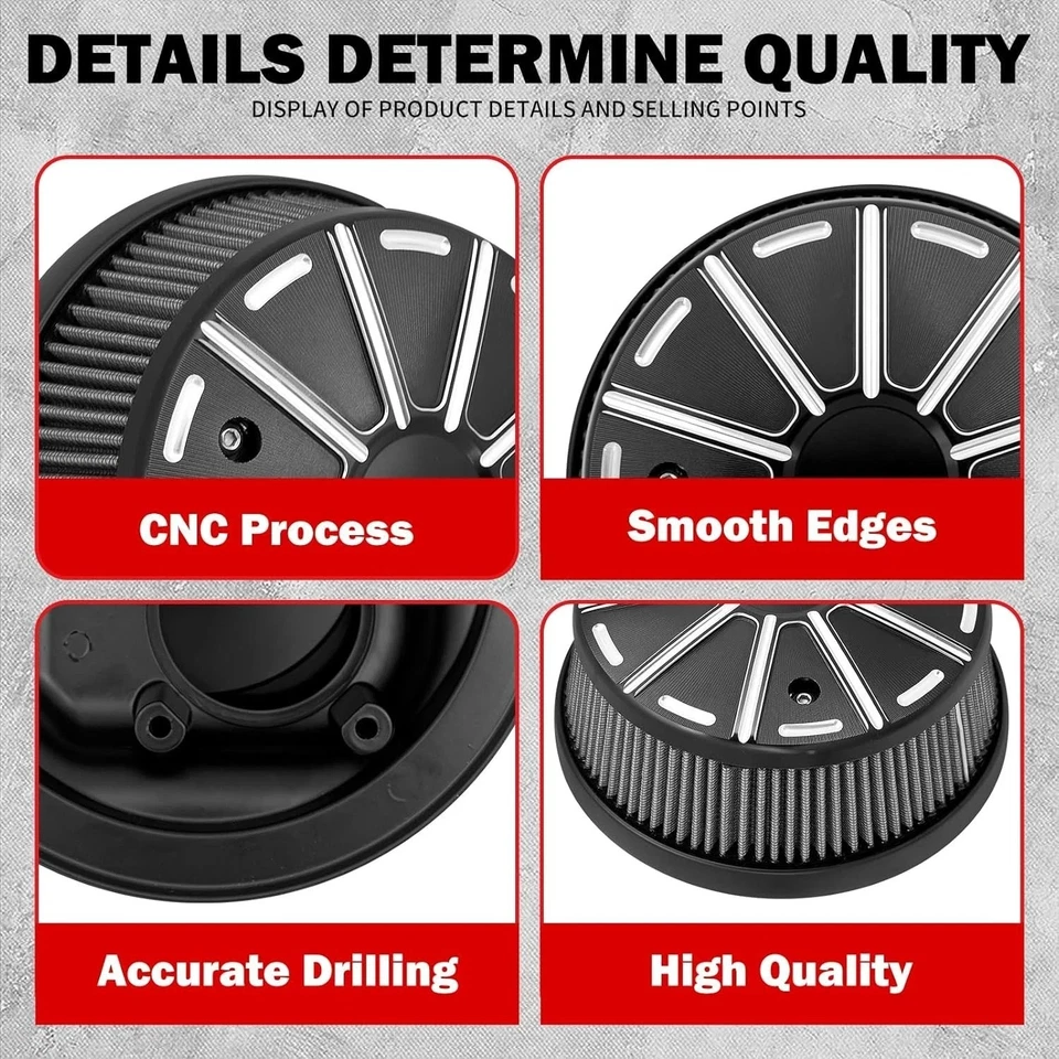 Filtro limpiador de admisión de aire para motocicleta CNC Indian Chieftain Roadmaster 2014-up Foto 4 de 4
