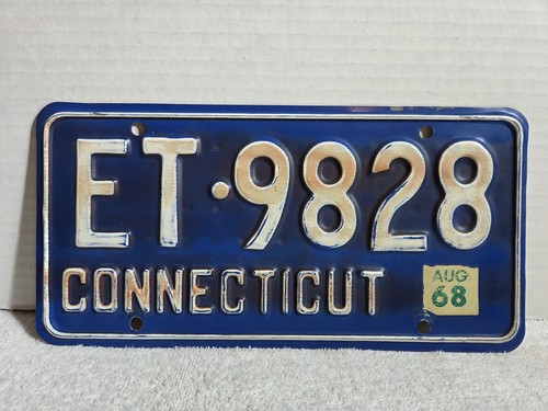 Vintage 1968 Connecticut License Plate