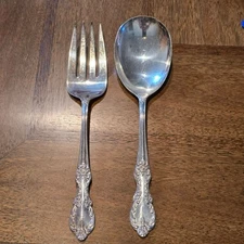 Wm Rogers Mfg Co Extra Plate Silver Plated Serving Fork & Spoon Set HS114