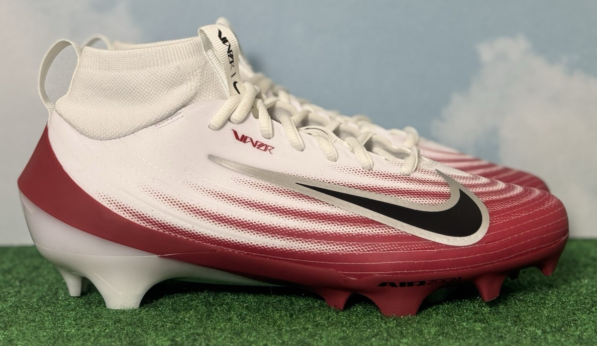 NEW Nike Air Zoom Vapor 1 Pro Football Cleats HM8850-102 Size 8 White Red Nike Vapor Pro 1 Football Cleats HM8850-102 | Mercari main image 2