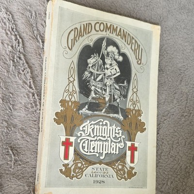 Hand Signed 1928 Masonic Knights Templar Grand Commandery California Proceedings