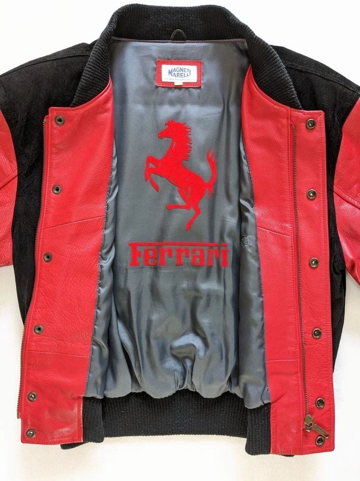 Veste pull Ferrari Stadium logo rouge vintage authentique M homme occasion - Photo 2/4