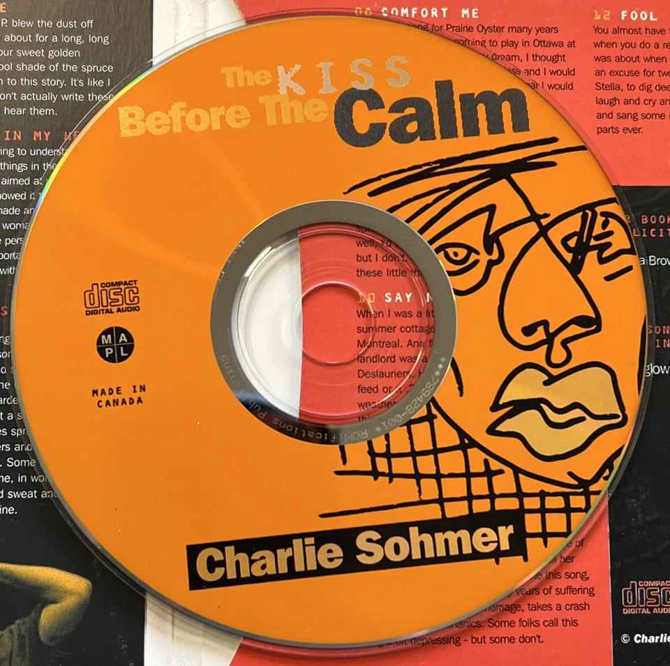 Charlie Sohmer CD  "The Kiss Before The Calm"  2000 Ottawa Canada , Country FOLK Foto 2 de 4