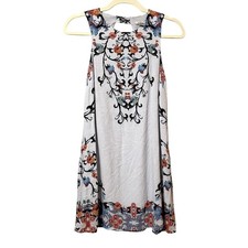 Urban Outfitters Ecote Blue Sleeveless Floral Shift Mini Dress Womens S Keyhole