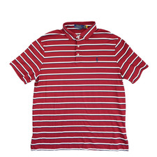 Polo Ralph Lauren Classic Fit Red Striped Short Sleeve Polo Shirt Men's Large