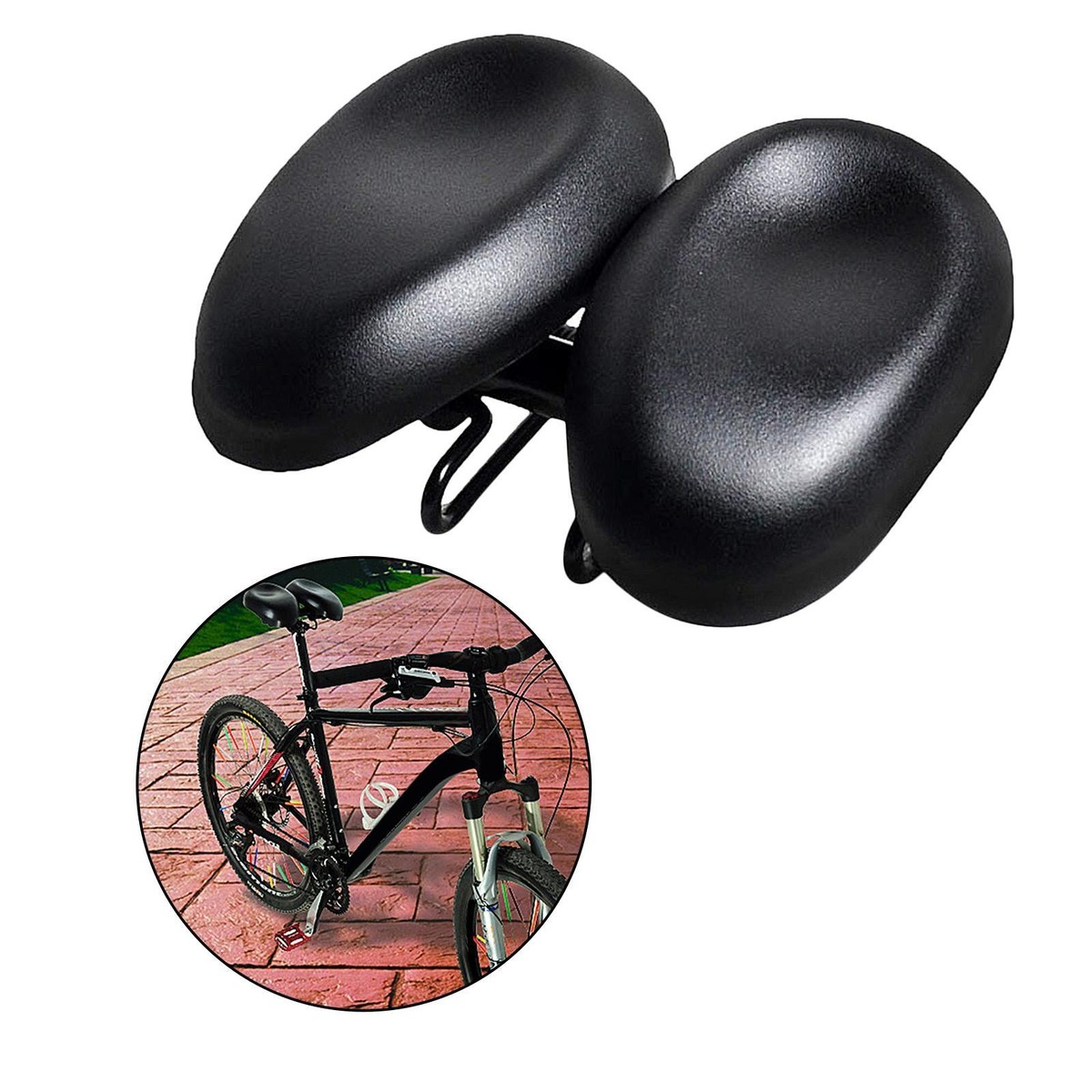 Lightweight Saddle Comfort Cycling Double Pad Cycling Black UK