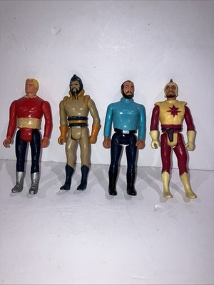 Lot 4 Flash Gordon Mattel 1979 4'' Action Figures Flash, Ming, Capt Arak & Hans