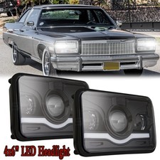 Pair 4X6" LED Headlights DRL Hi-Lo Beam For Buick Electra LeSabre Regal Riviera
