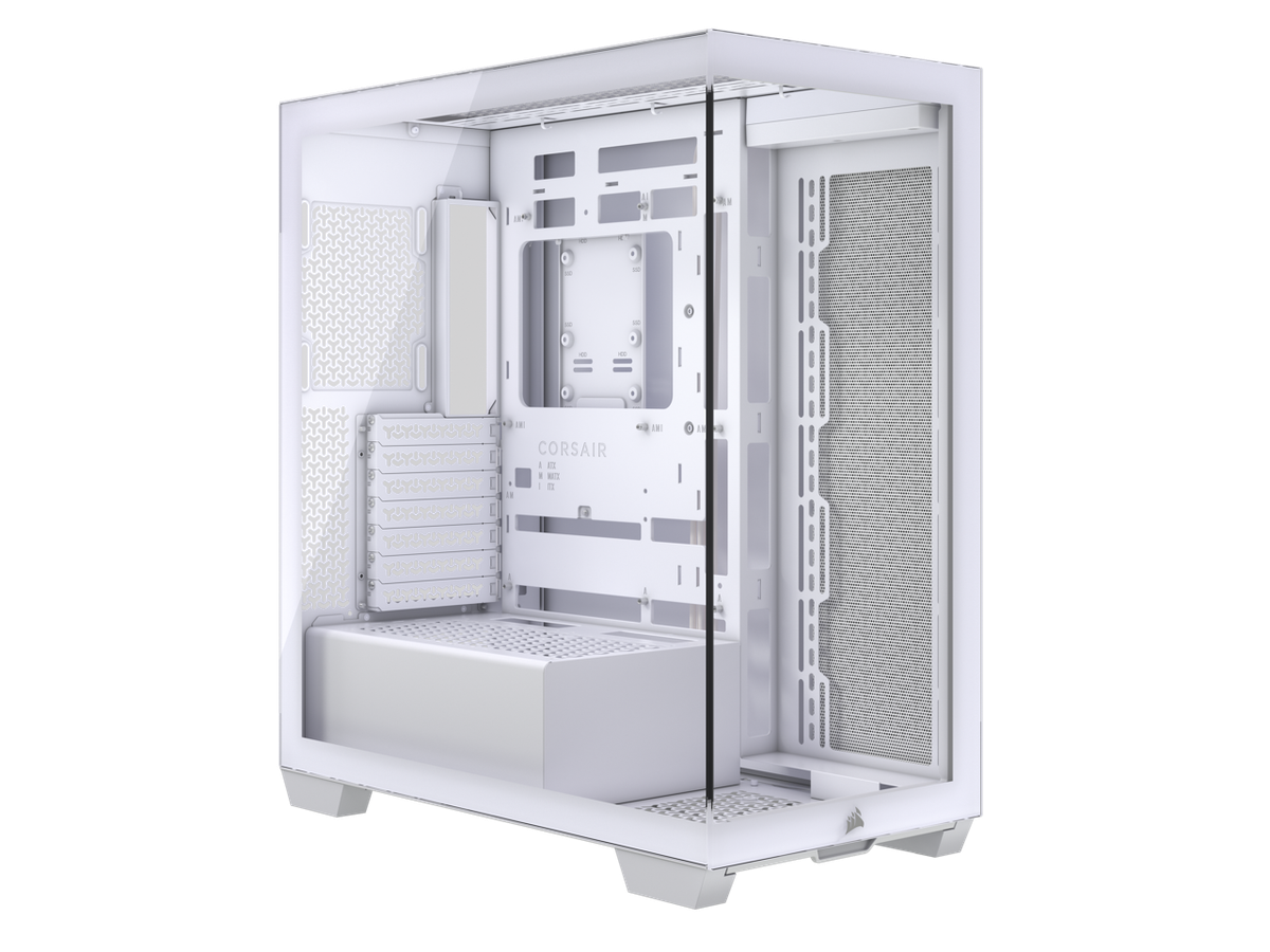 CORSAIR 3500X Tempered Glass Mid-Tower PC Case, White – No Fans