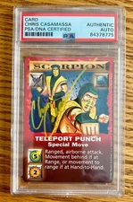 Chris Casamassa Mortal Kombat Scorpion Actor Signed 1992 Trading Card Auto PSA B