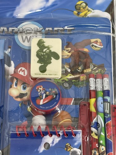 Nintendo Super Mario Kart Wii Schulbedarf 11 Stück Set Retro 2011 Neu FastShip - Bild 4 von 11