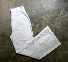 Vtg 70s Bell Bottom Flare Jeans Bareback White Cotton Sz 11-12 25.5 x 29 