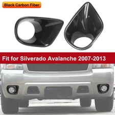Carbon Front Fog Light Trim Cover Accessories For Chevy Avalanche &Tahoe 2007-13