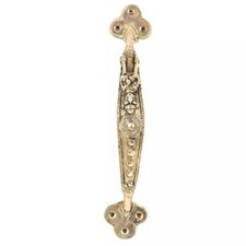 Set Di 2 Maniglie D'Antiquariato In Ottone Dorato In Arte Dokra