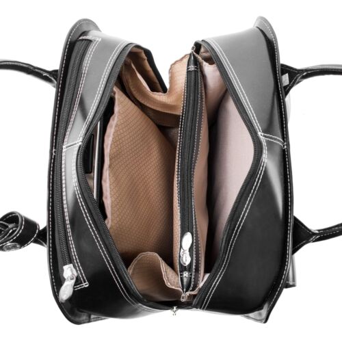McKlein USA Uptown 15.4" Leather Vertical Wheeled Ladies' Laptop Briefcase - Picture 7 of 15