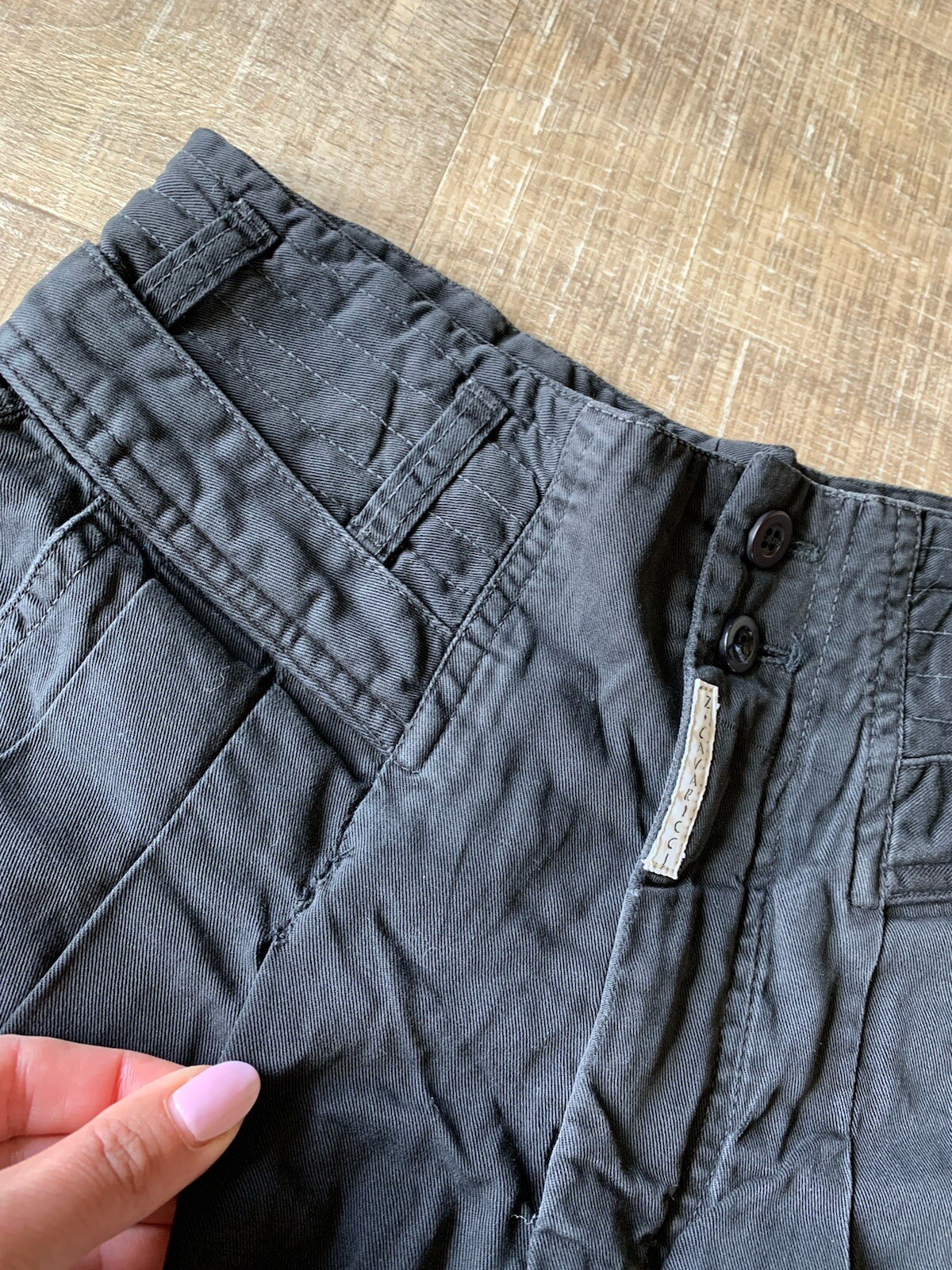 Z Cavaricci Pants Mens 29 Black Parachute Pleated High Waist Tapered