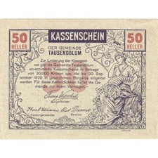 [#287809] Banknote, Austria, Tausendblum, 50 Heller, champs, 1920, UNC Mehl:FS 1