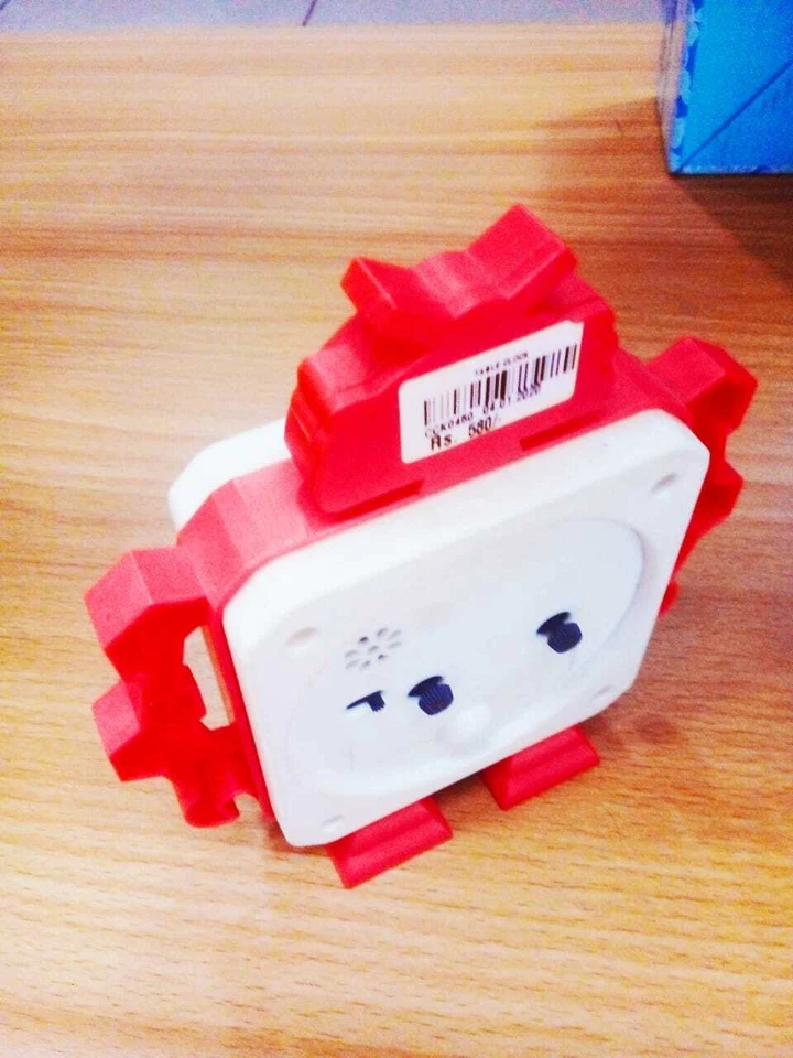 Alarm Clock Square Cute Battery Bedside Desk Low Noise Quiet Portable Home Decor - Image 3 of 4