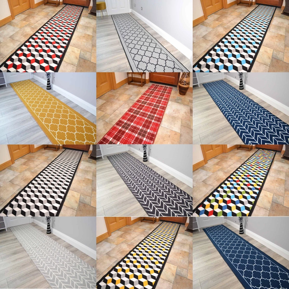 Well Woven Custom Size 22 Wide Runner Non-Slip Rubber Backed Machine  Washable Hall Rug 22 Inches Wide x 55 Feet Long Runner (22 x 55' Runner)