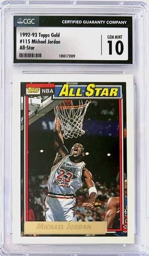 Michael Jordan 1992-93 Topps Gold Basketball All-Star Card #115 Gem Mint CGC 10