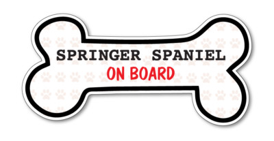 Lustiger Hundeknochen - SPRINGER SPANIEL an Bord Vinyl-Autoaufkleber Sticker Haustierliebhaber 