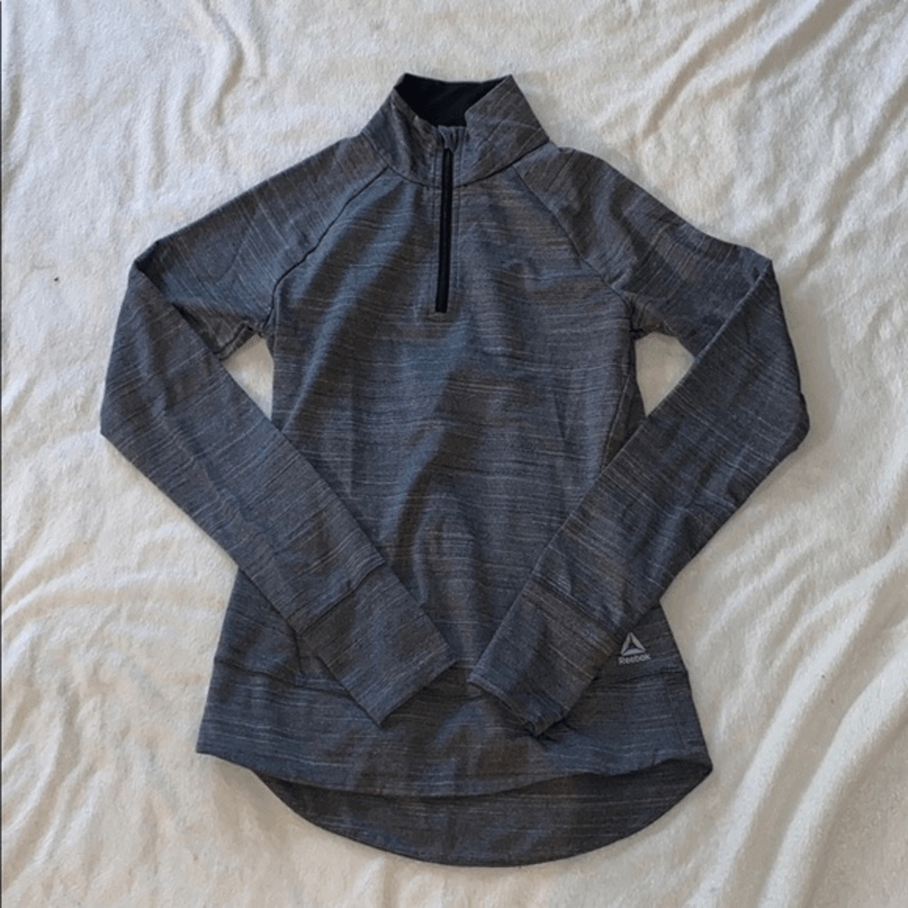 Reebok heathered gray quarter zip | Sz XS | eBay