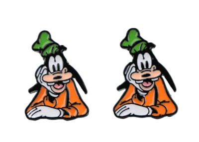 Goofy Cartoon Character Metal Enamel Stud Earrings