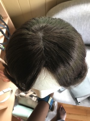 Model Model Bob Wavy Dark Brown Half Lace Front Synthetic Wig Piece